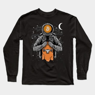 Astronaut Skate BitCoin BTC To The Moon Crypto Token Cryptocurrency Wallet Birthday Gift For Men Women Kids Long Sleeve T-Shirt